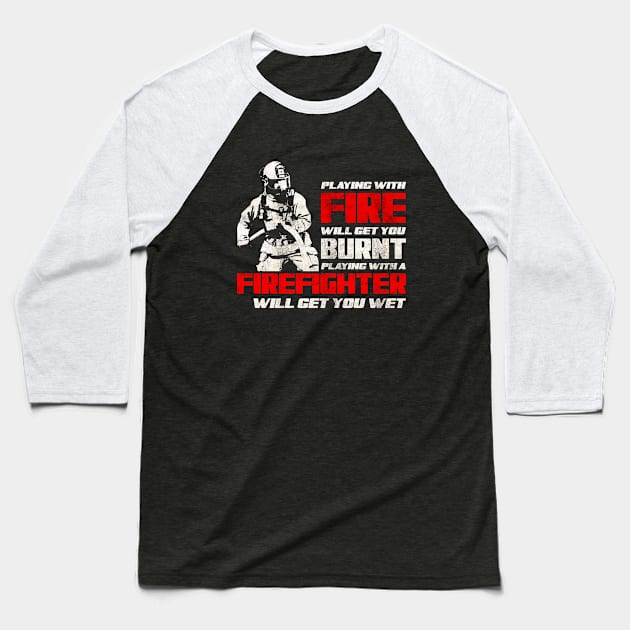 Playing with a Firefighter Baseball T-Shirt by Stoney09